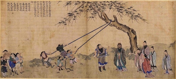 공자성적도, 1700년, 비단에 연한 색, 32×57cm, 국립중앙박물관