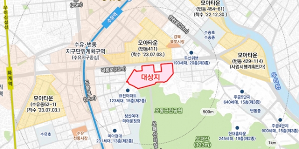 번동 441-3일대 위치도. [서울시 제공]