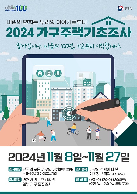 경기도, 8일부터 2024년 가구주택기초조사 실시